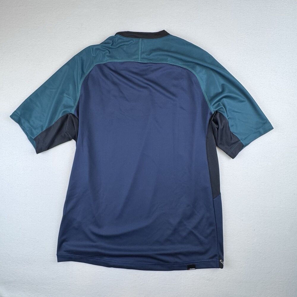 Giro Polartec Short Sleeve Mens MTB Cycling Jersey Blue/Green Colorblock, Medium - Picture 9 of 9
